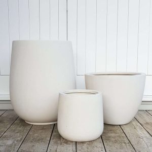 Trio of Lightweight Bianca Pots with Mixed Shapes